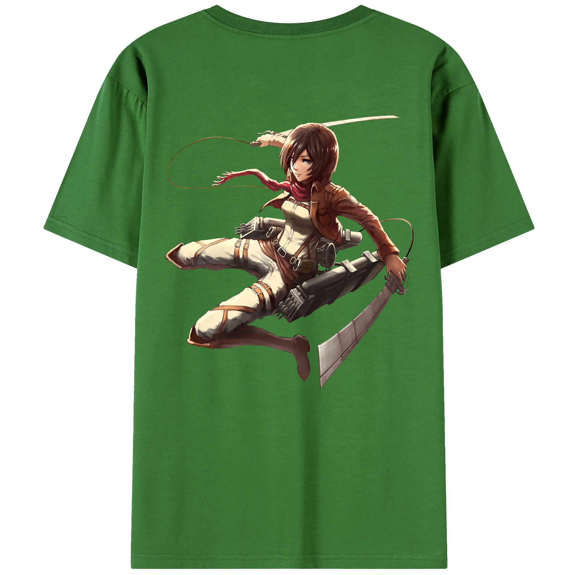 （画像用） 進撃の巨人 ミカサ·アッカーマン Attack on Titan Mikasa Ackerman レディース半袖Tシャツ(バックプリント)